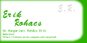 erik rohacs business card