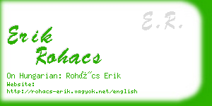 erik rohacs business card